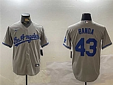 Men's Los Angeles Dodgers #43 Anthony Banda Grey Cool Base Stitched Jersey,baseball caps,new era cap wholesale,wholesale hats